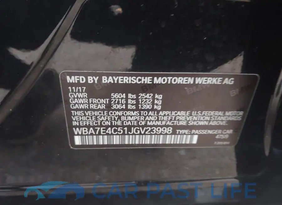 WBA7E4C51JGV23998# 9
