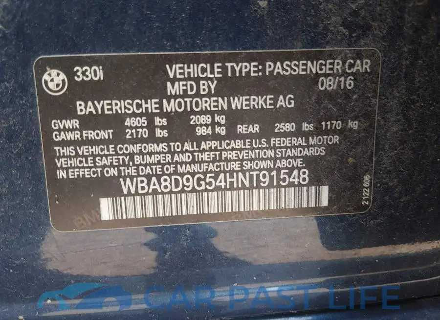 WBA8D9G54HNT91548# 9