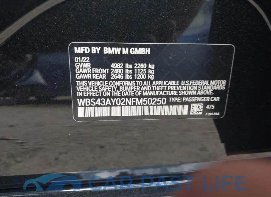WBS43AY02NFM50250# 9