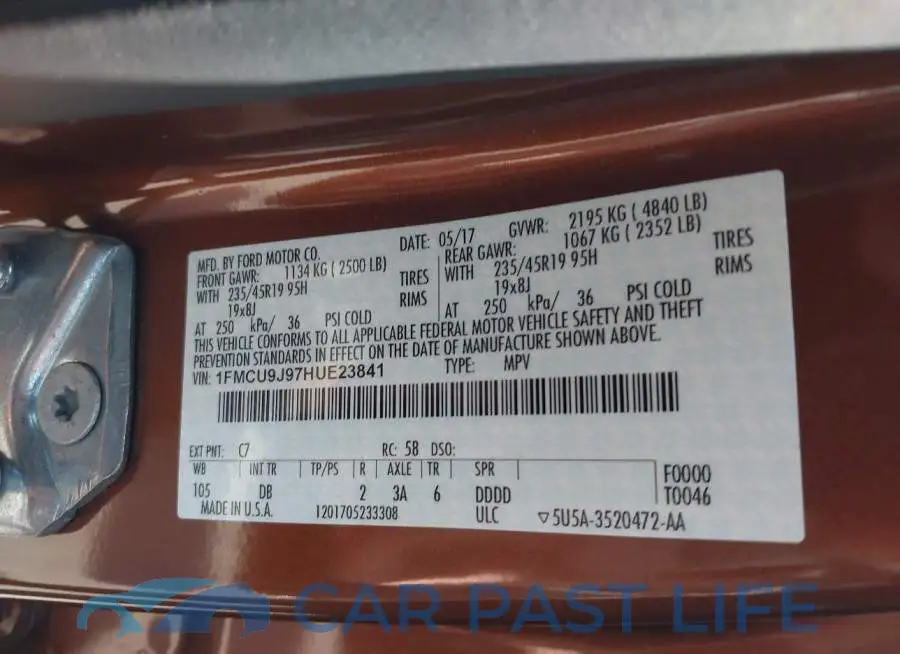 1FMCU9J97HUE23841# 9