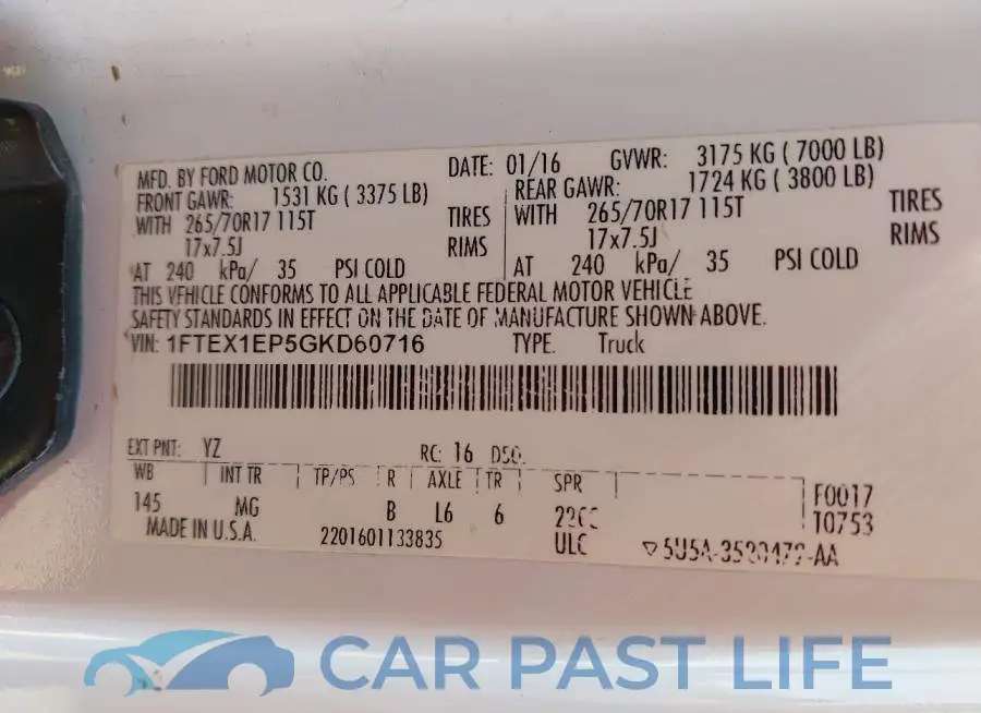 1FTEX1EP5GKD60716# 9