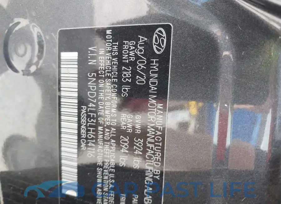5NPD74LF3LH614116# 9