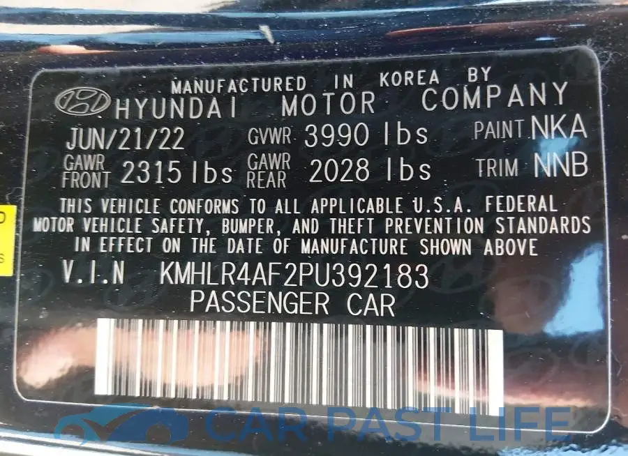 KMHLR4AF2PU392183# 9