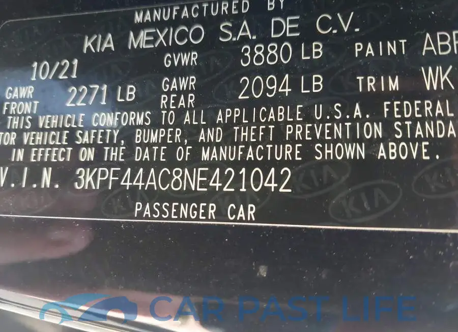 3KPF44AC8NE421042# 6