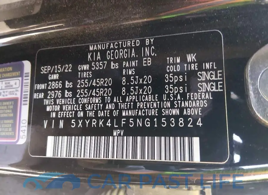 5XYRK4LF5NG153824# 9