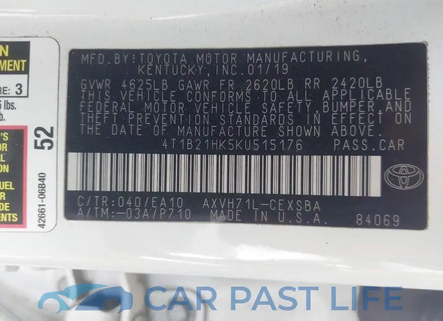 4T1B21HK5KU515176# 9