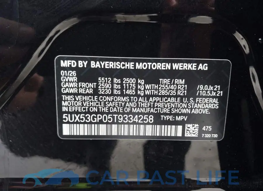 5UX53GP05T9334258# 9