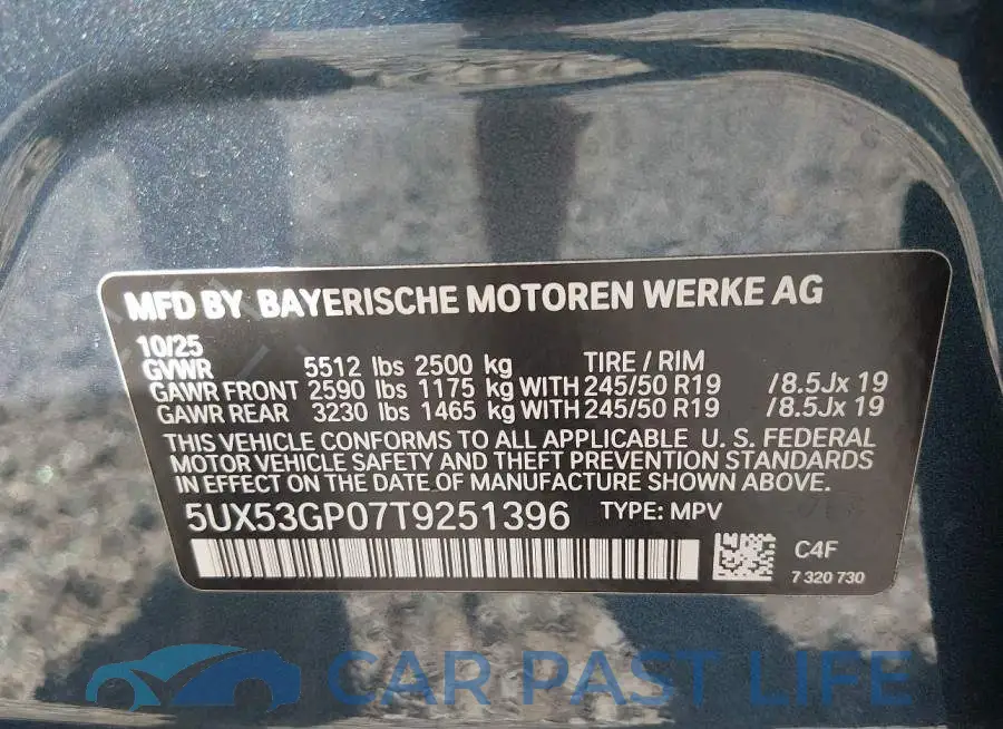 5UX53GP07T9251396# 9