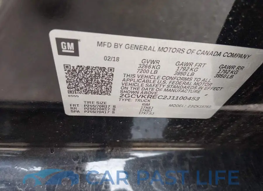 2GCVKREC2J1100453# 9