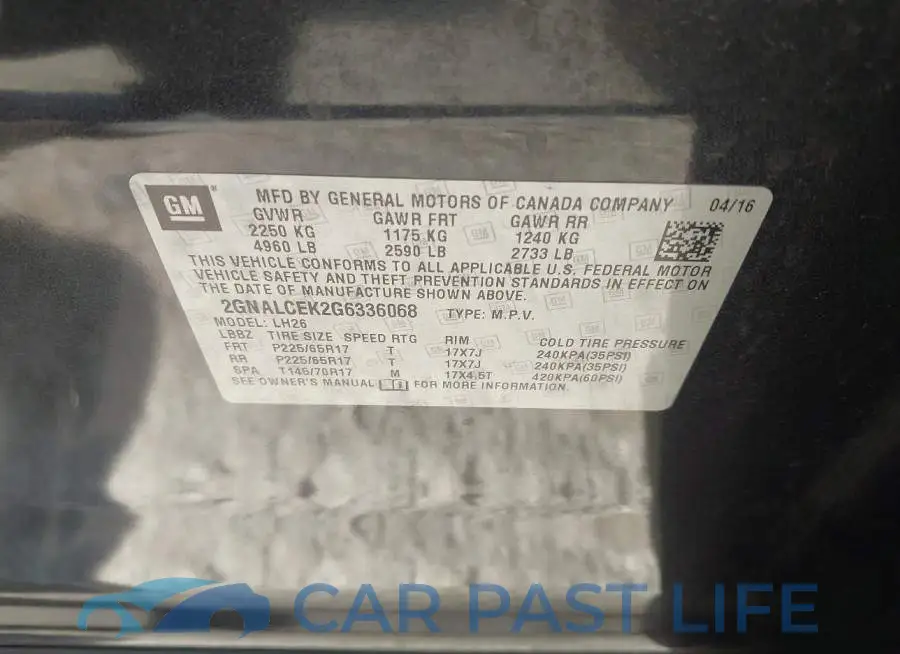 2GNALCEK2G6336068# 9