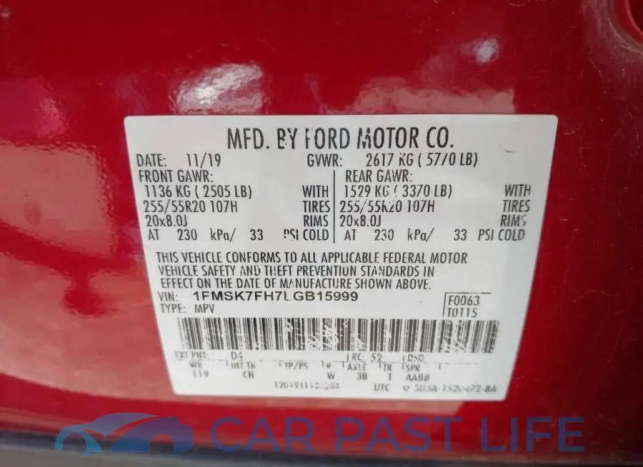 1FMSK7FH7LGB15999# 9