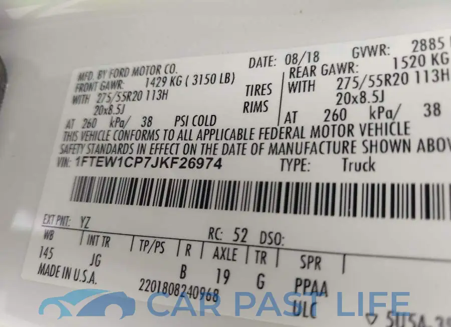 1FTEW1CP7JKF26974# 9