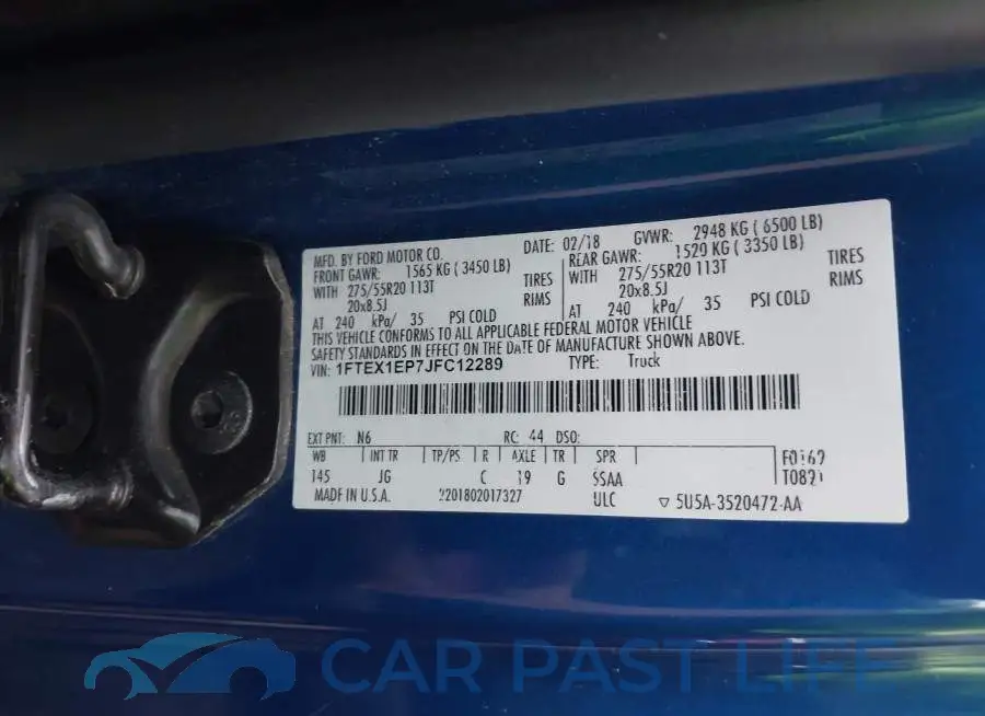 1FTEX1EP7JFC12289# 9
