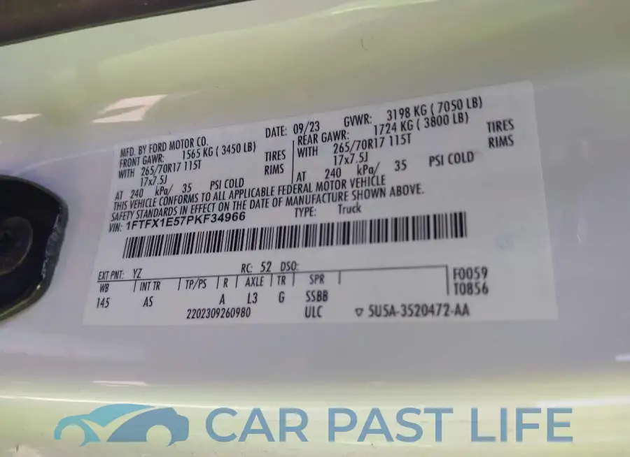 1FTFX1E57PKF34966# 9