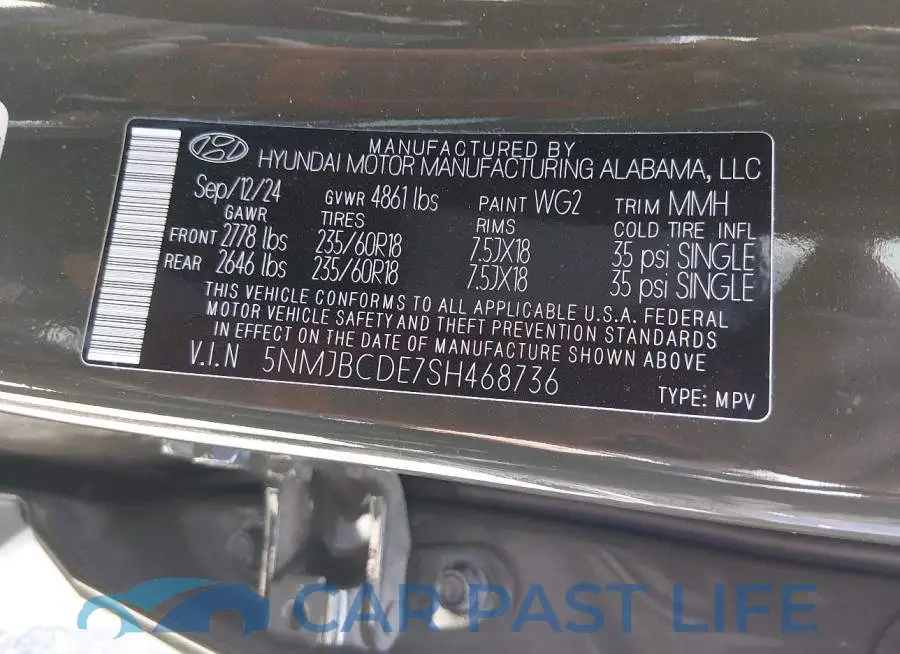 5NMJBCDE7SH468736# 9
