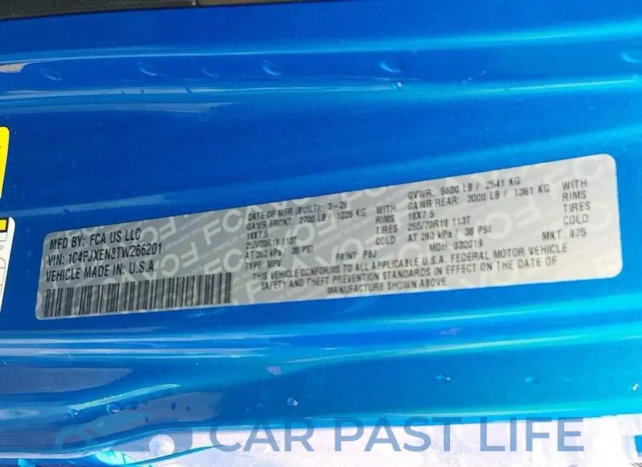 1C4PJXEN8TW266201# 9