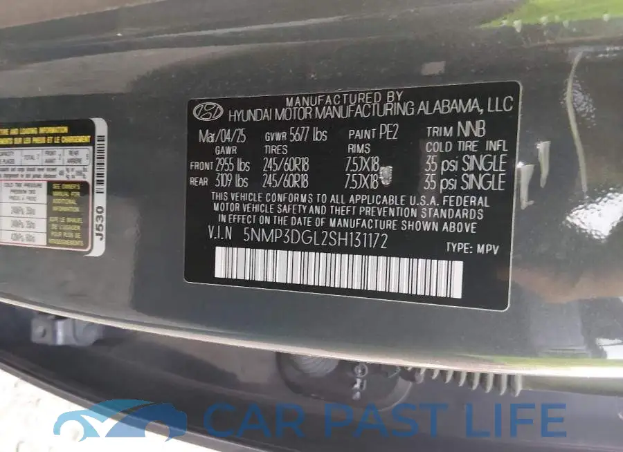 5NMP3DGL2SH131172# 9