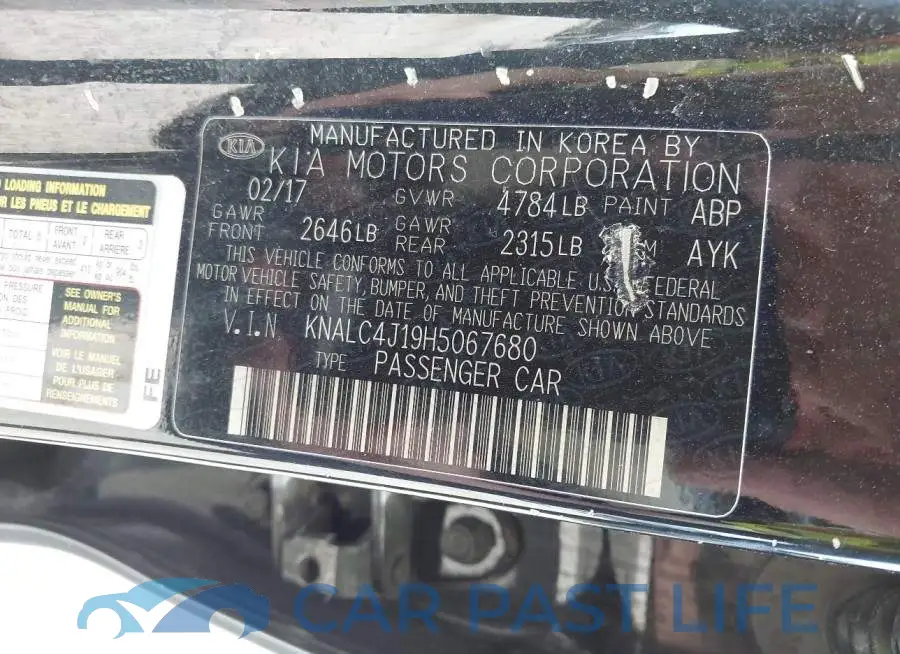 KNALC4J19H5067680# 9