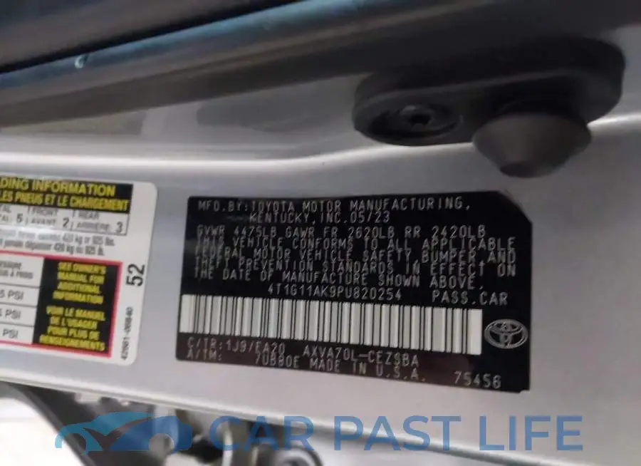 4T1G11AK9PU820254# 9