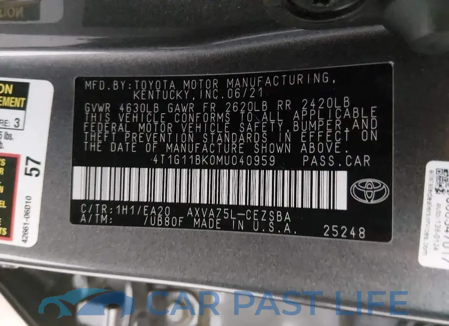 4T1G11BK0MU040959# 9