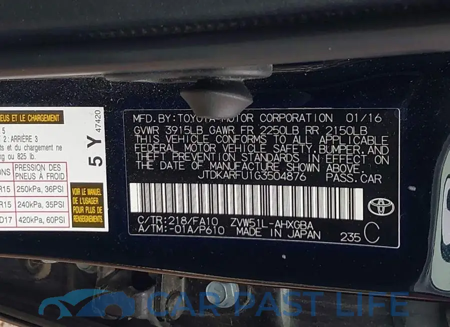JTDKARFU1G3504876# 9