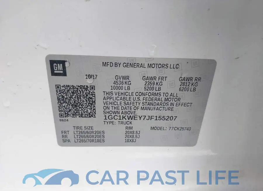 1GC1KWEY7JF155207# 9