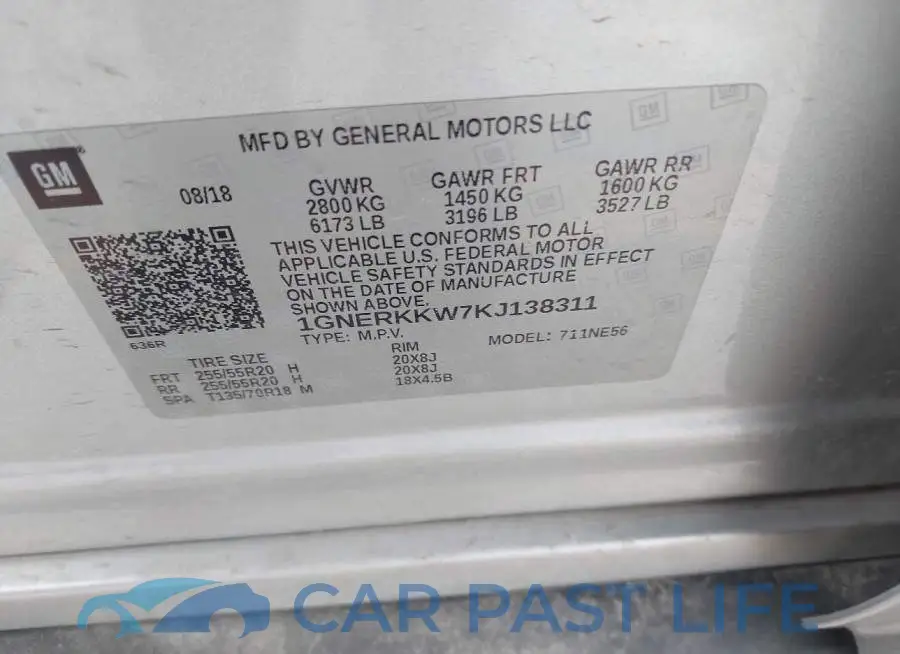 1GNERKKW7KJ138311# 9