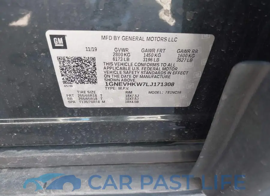 1GNEVHKW7LJ171308# 9