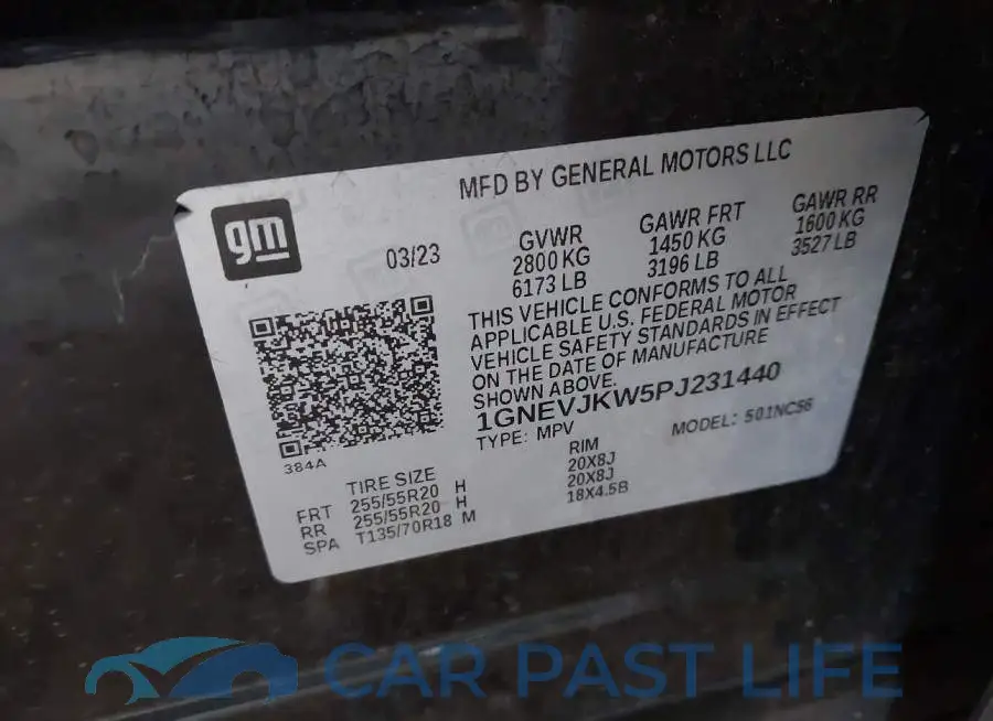 1GNEVJKW5PJ231440# 9