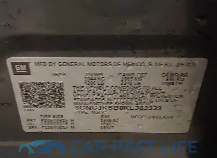 3GNCJKSB8KL383333# 9