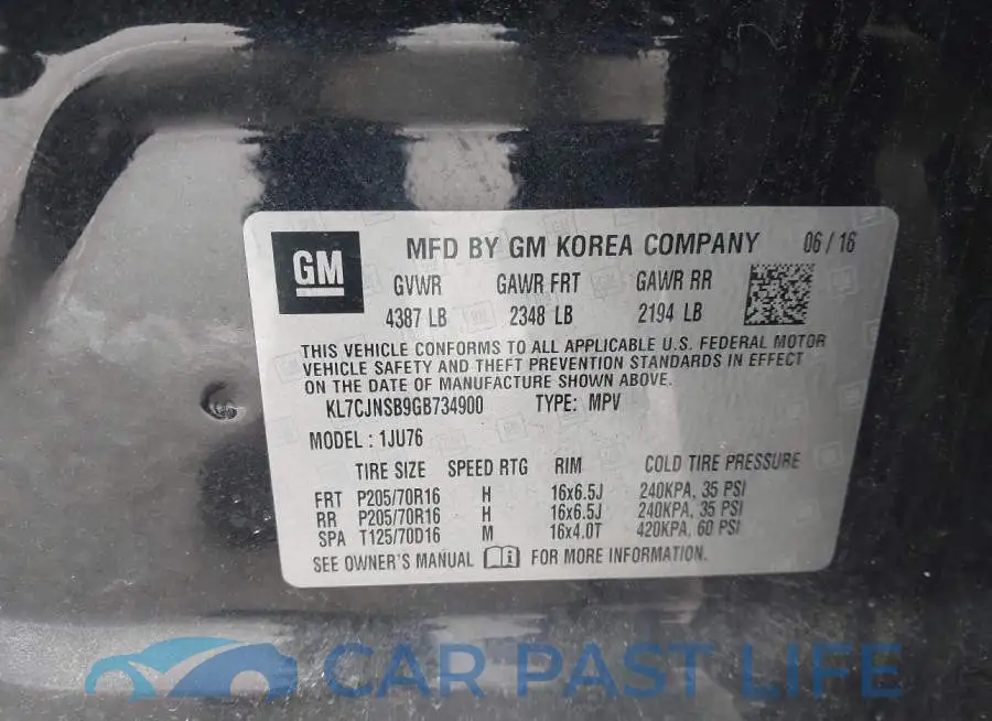 KL7CJNSB9GB734900# 9