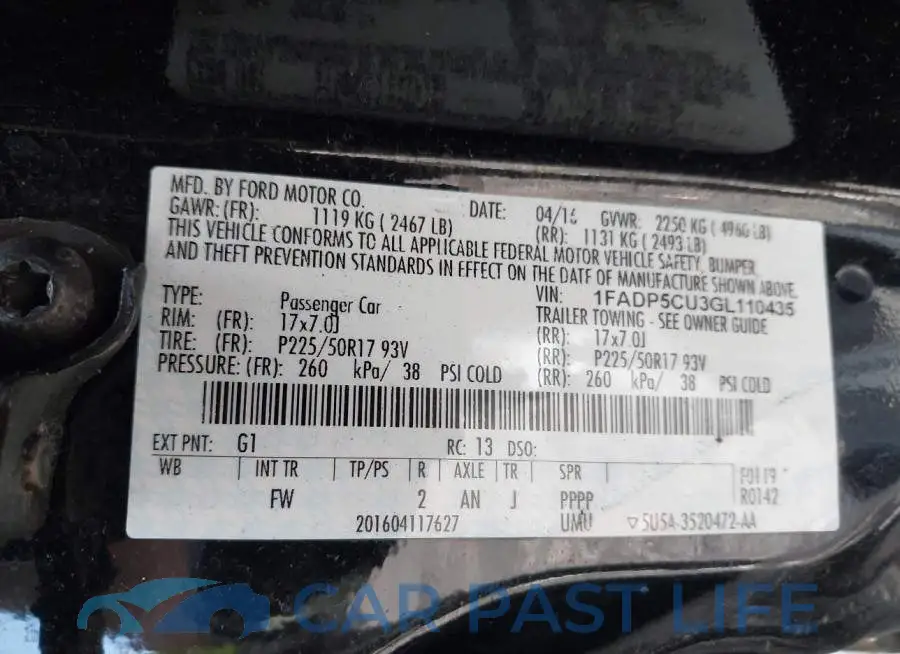 1FADP5CU3GL110435# 9