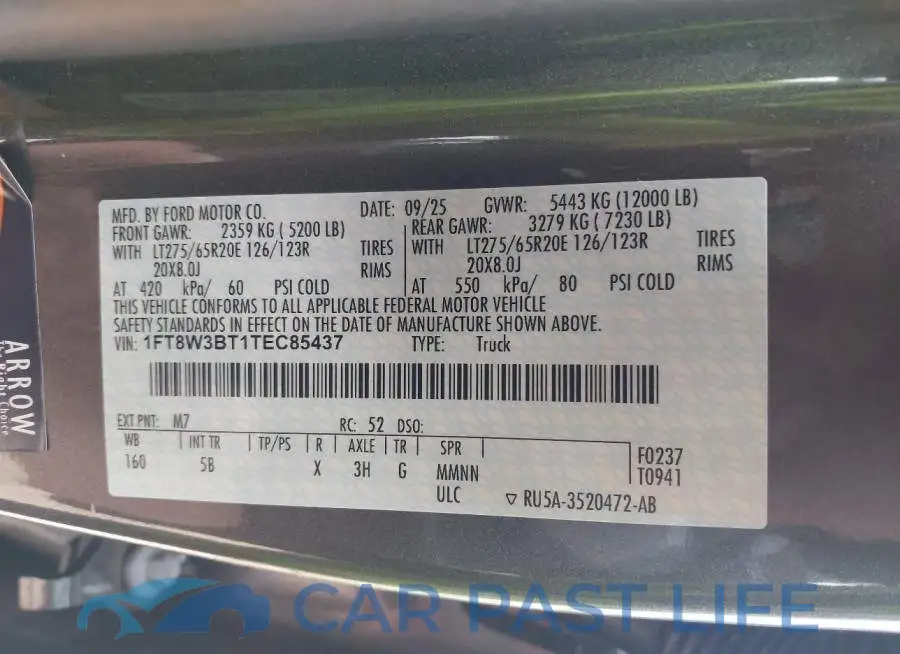 1FT8W3BT1TEC85437# 8