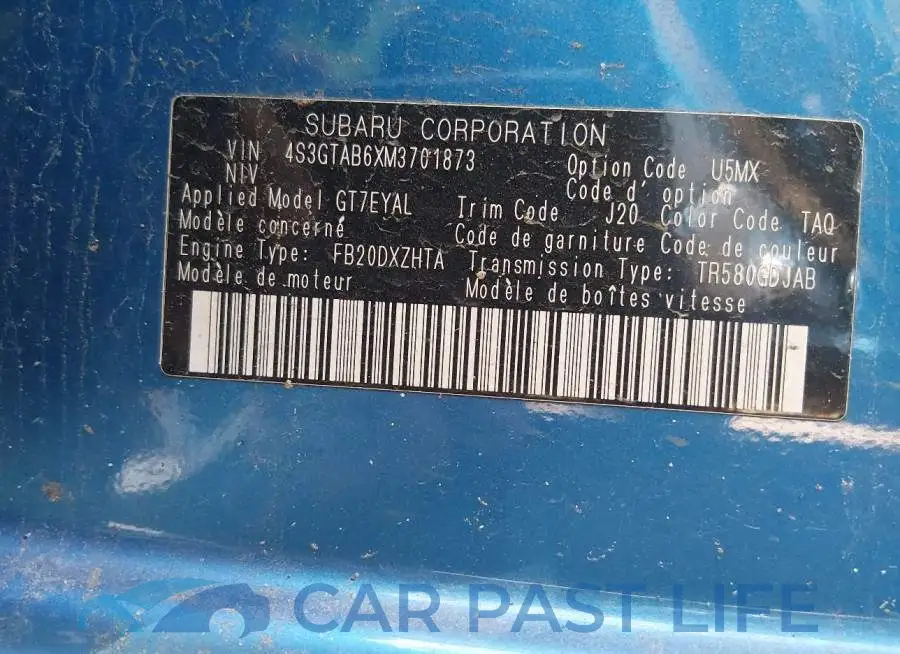 4S3GTAB6XM3701873# 9