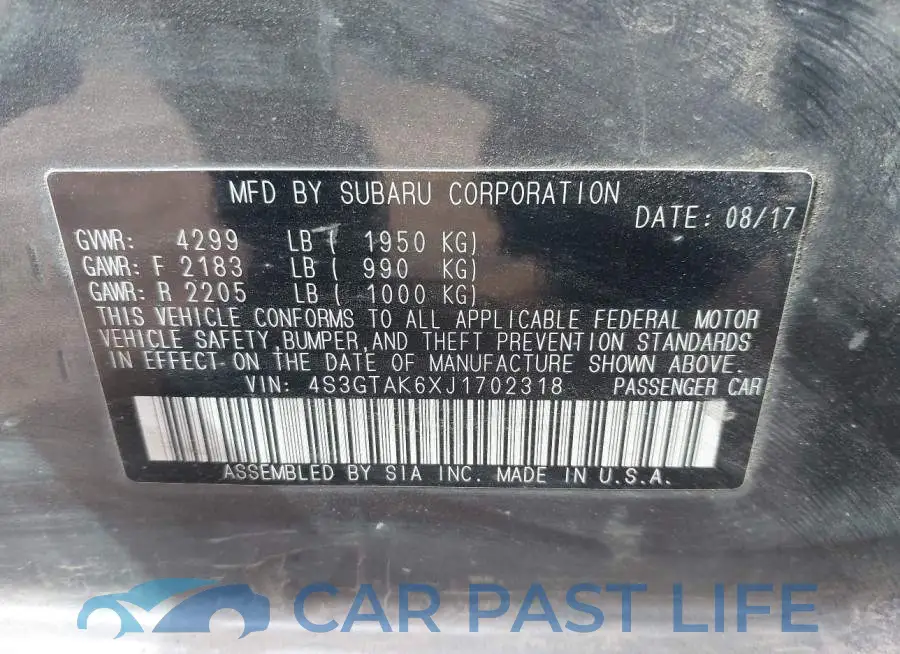 4S3GTAK6XJ1702318# 9