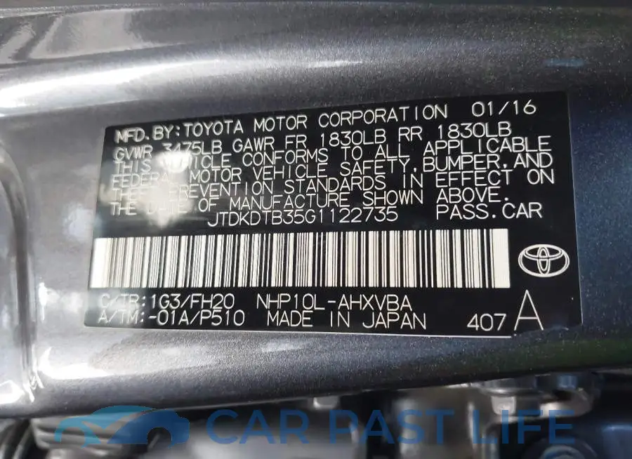 JTDKDTB35G1122735# 9