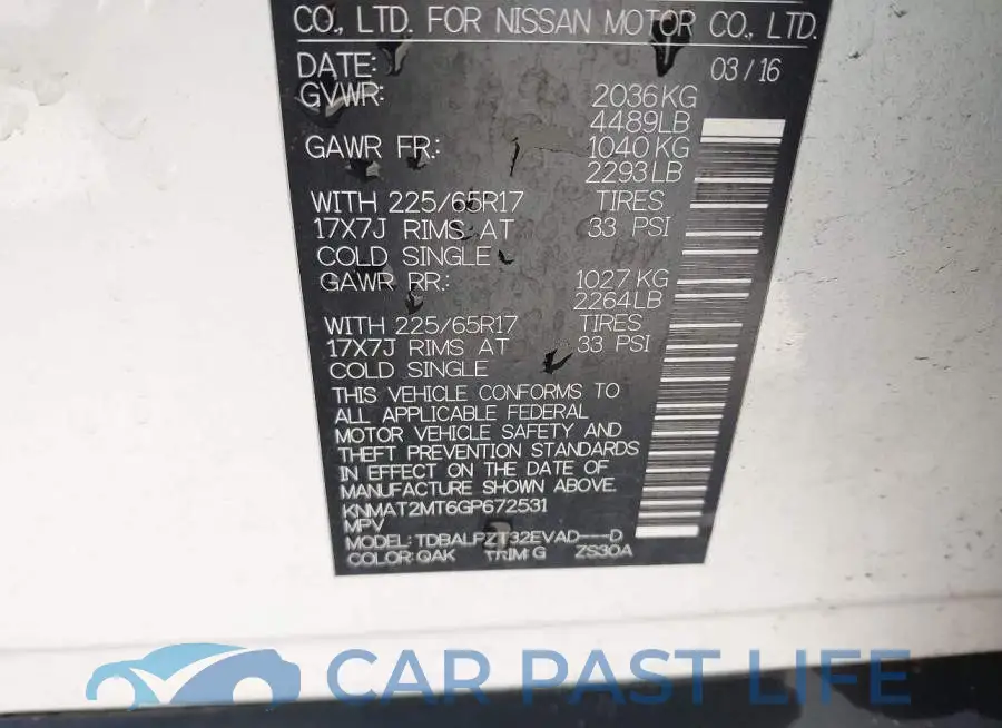 KNMAT2MT6GP672531# 9