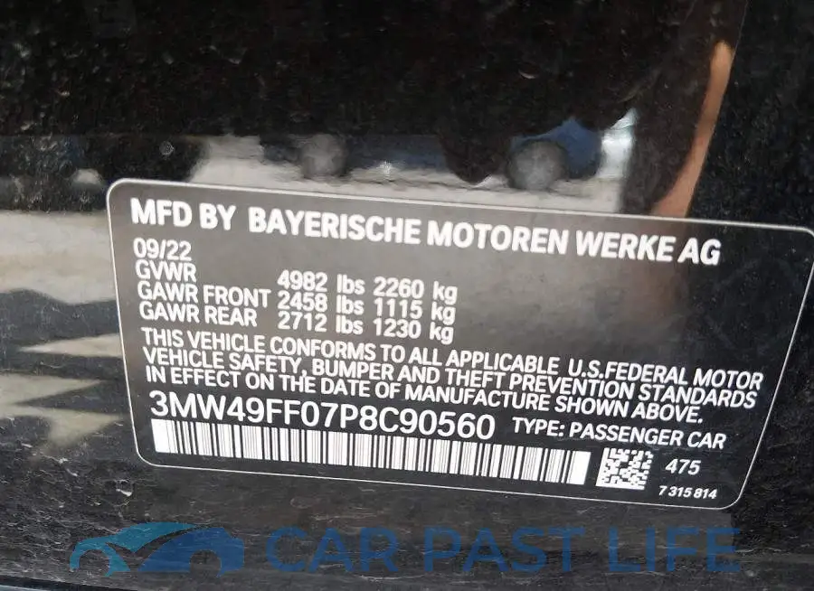 3MW49FF07P8C90560# 9