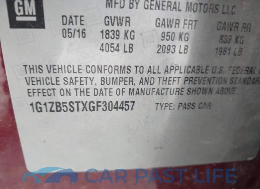1G1ZB5STXGF304457# 9