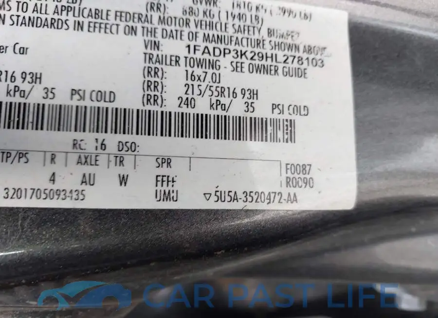 1FADP3K29HL278103# 9