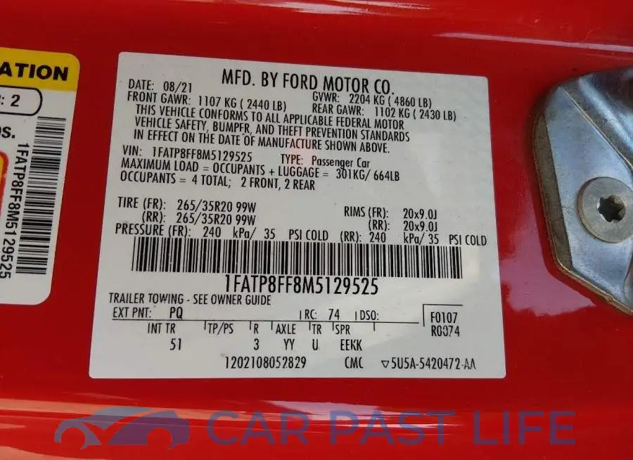 1FATP8FF8M5129525# 9