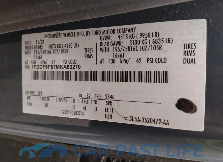 1FDDF6P87MKA83270# 8