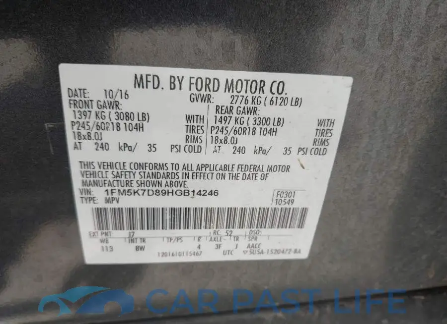1FM5K7D89HGB14246# 9
