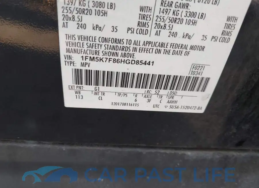 1FM5K7F86HGD85441# 9