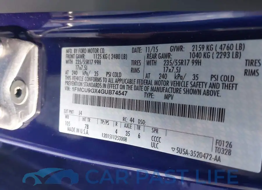 1FMCU9GX4GUB74547# 9