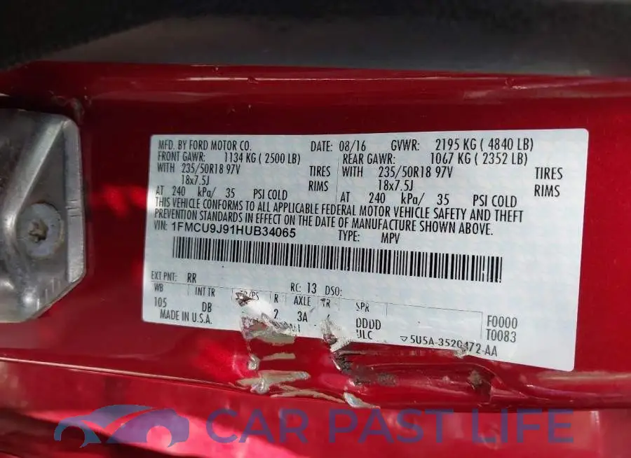 1FMCU9J91HUB34065# 9