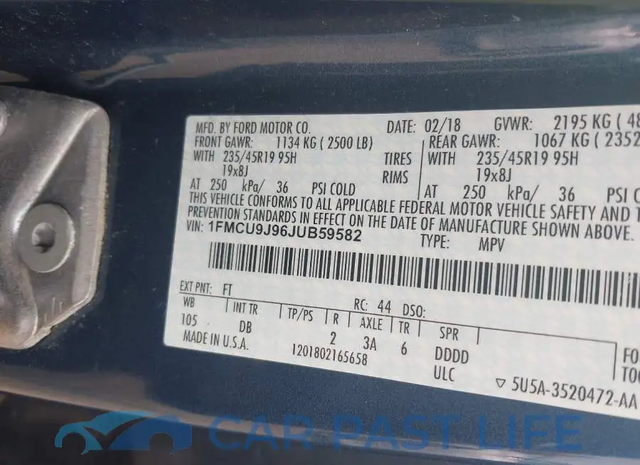 1FMCU9J96JUB59582# 9