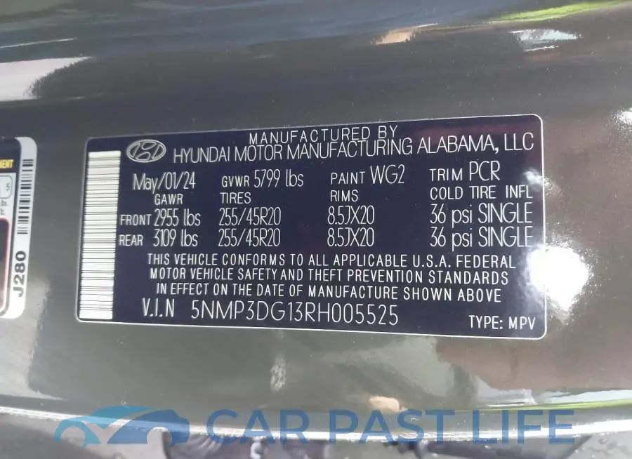 5NMP3DG13RH005525# 9