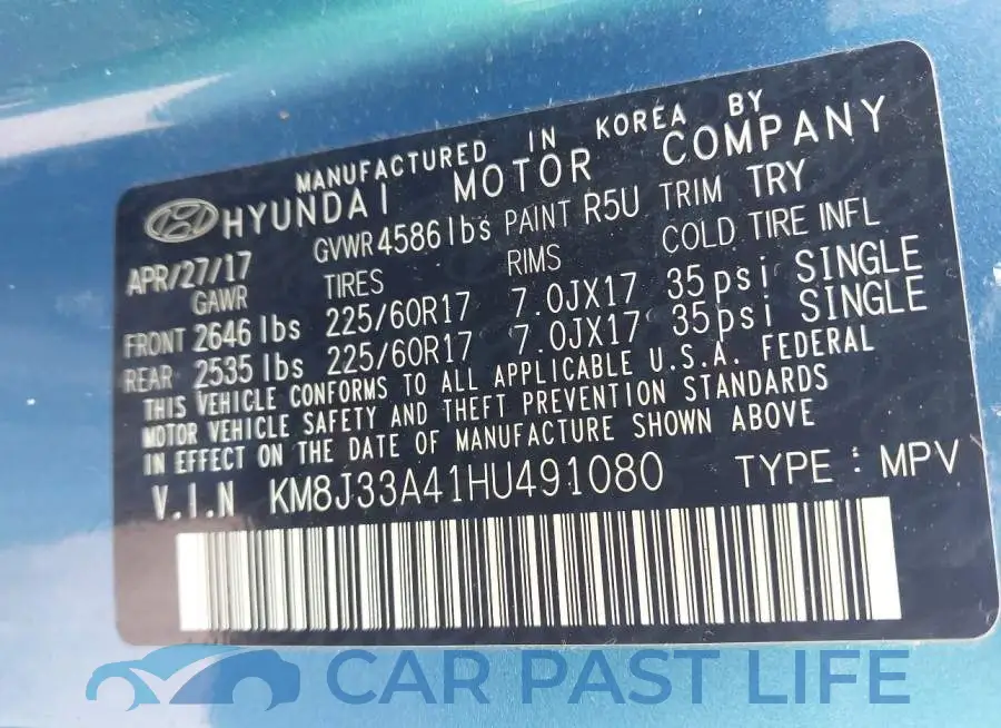 KM8J33A41HU491080# 9