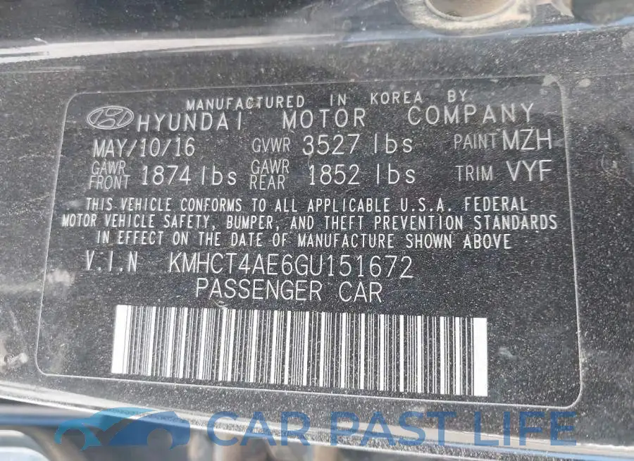 KMHCT4AE6GU151672# 9